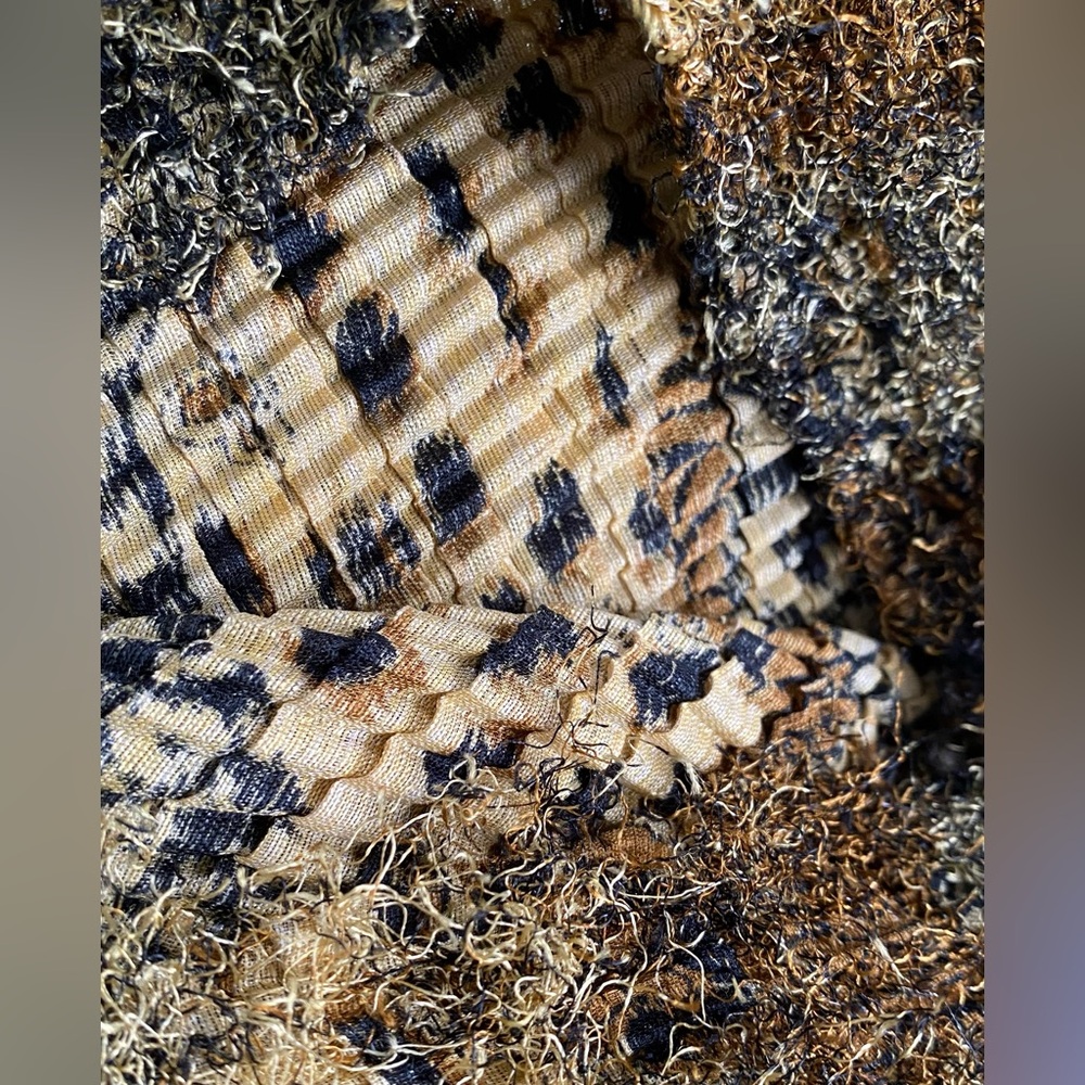 Vintage Cache Fuzzy Animal Pattern Cropped Sweater - image 8